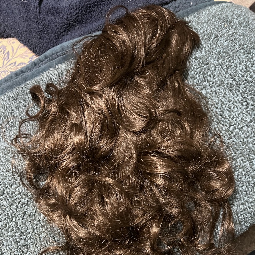 Femi Collection Cute brown long wavy w bangs style